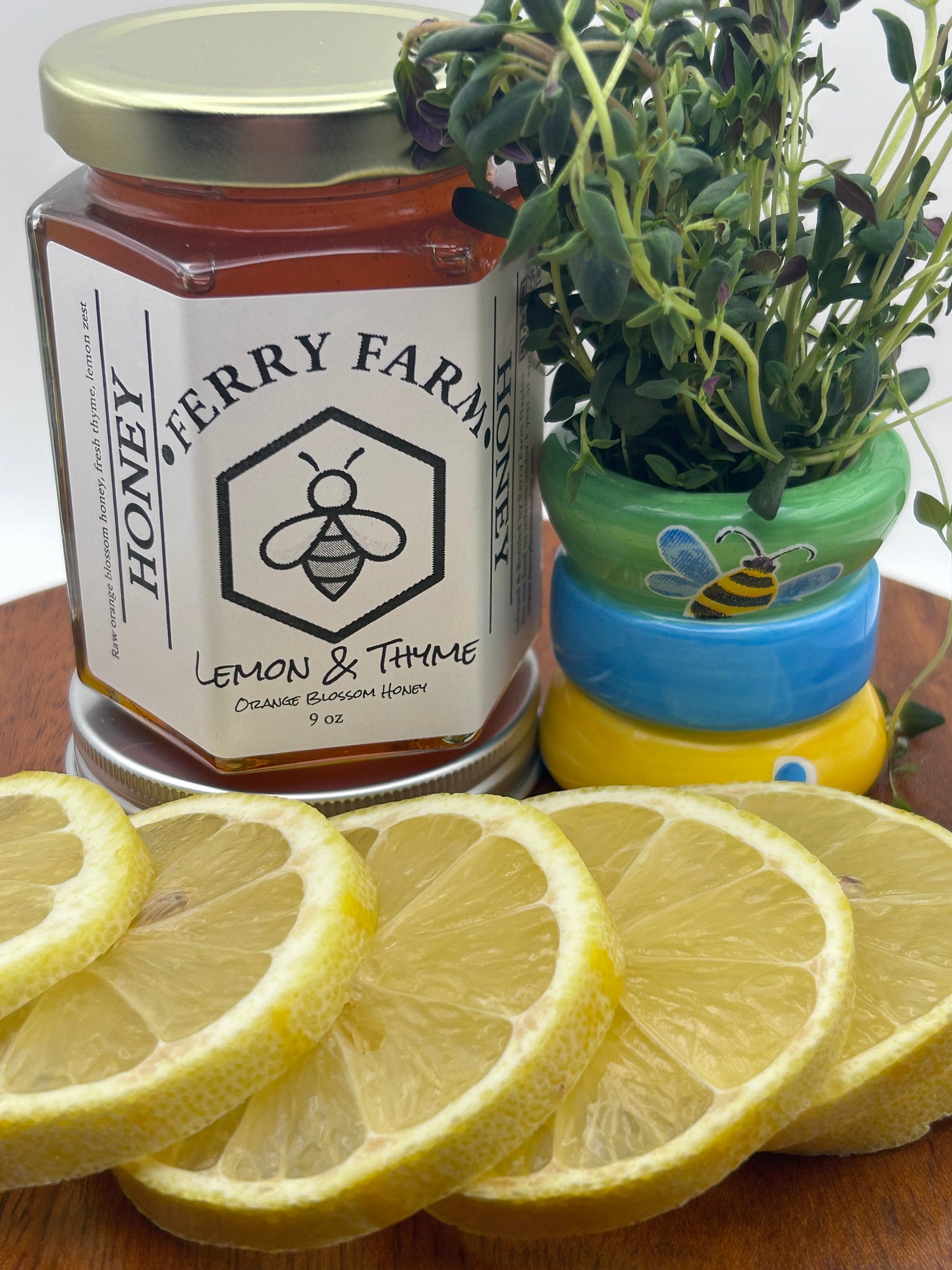 Infused Honey- 9 oz Hexagon Glass Jar