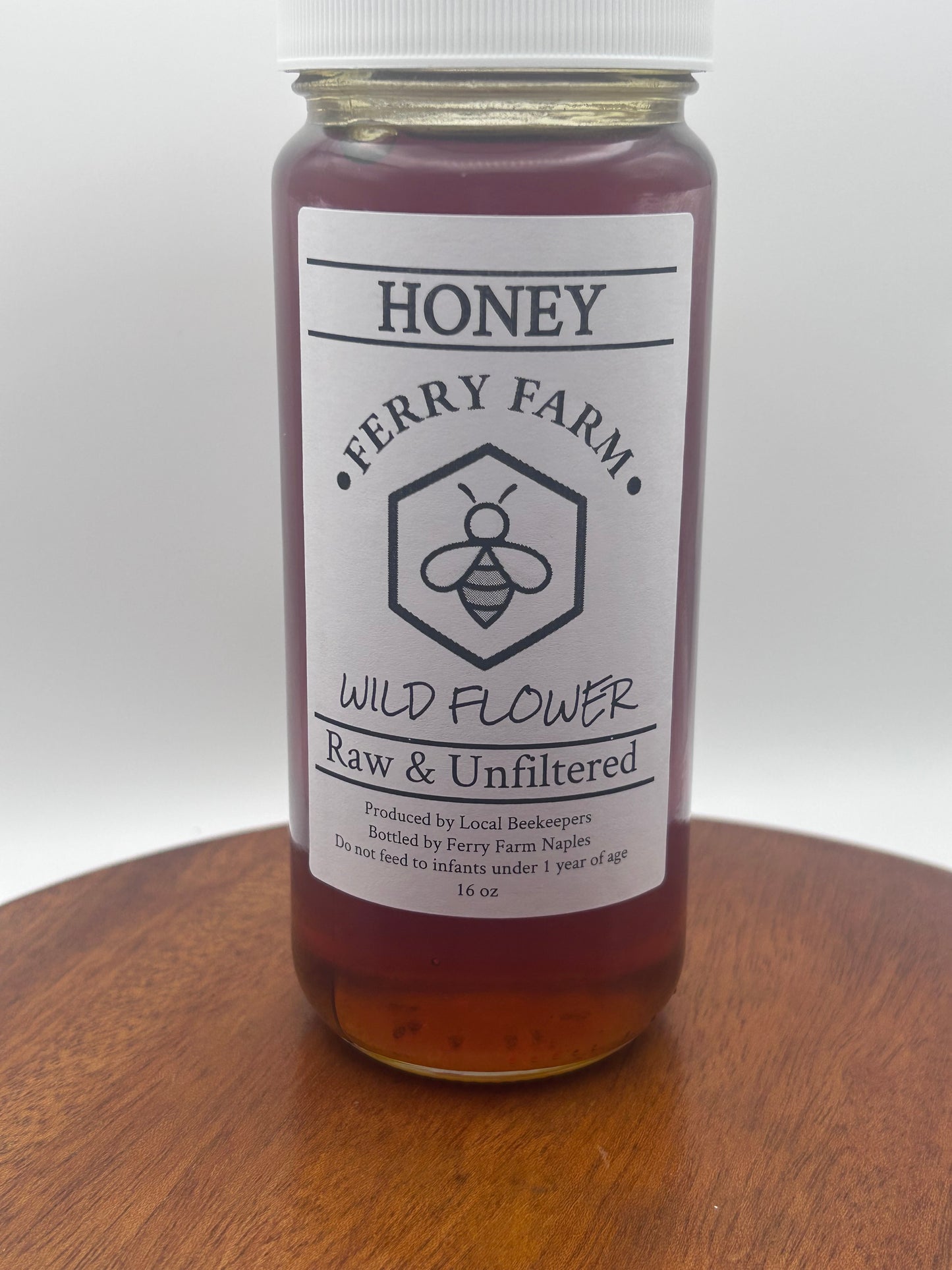 Raw Unfiltered Honey, 1 lb Glass Jar