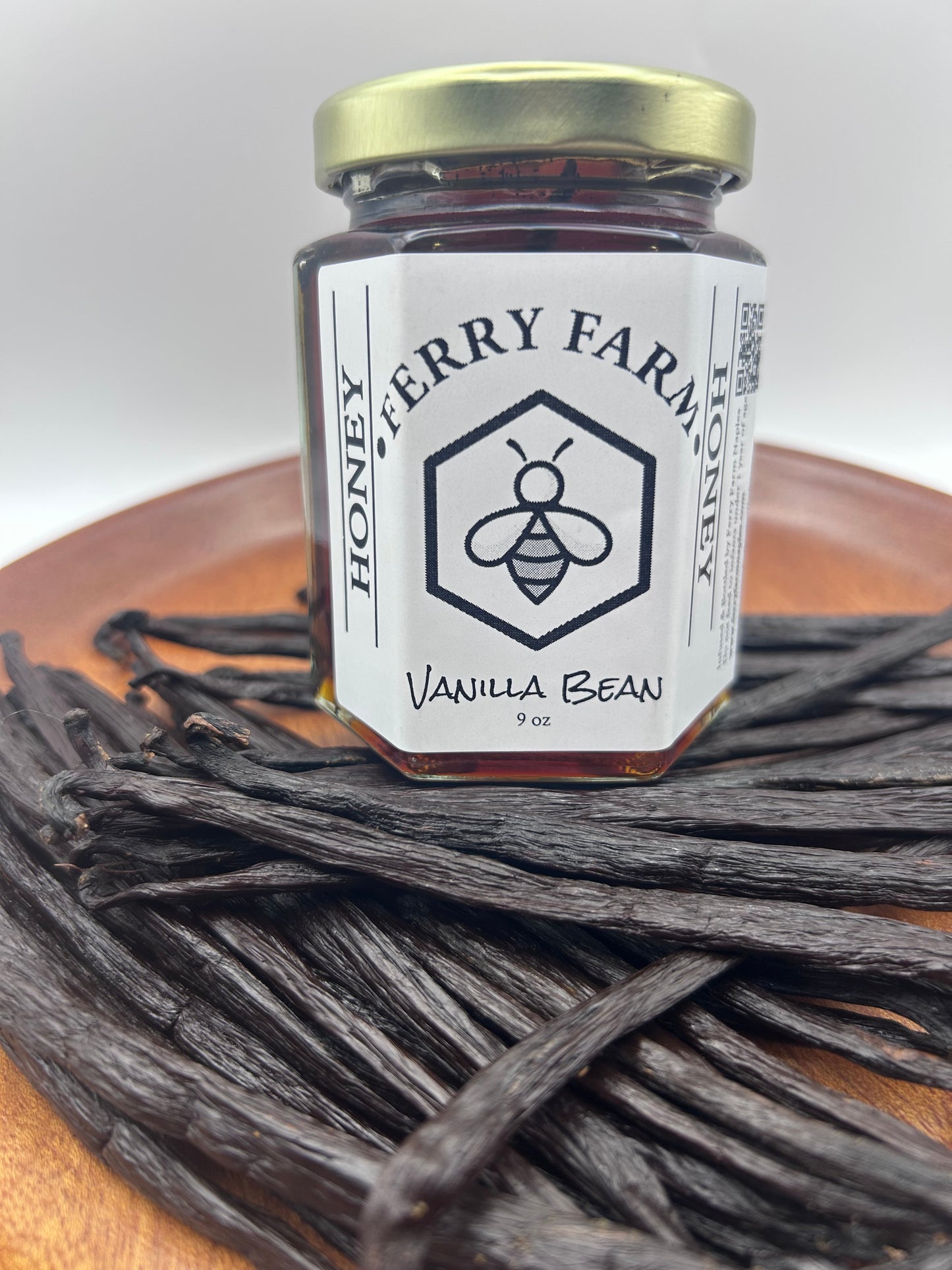 Infused Honey- 9 oz Hexagon Glass Jar